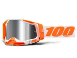 Maschera 100% Racecraft 2 Arancione Lente Silver Mirror